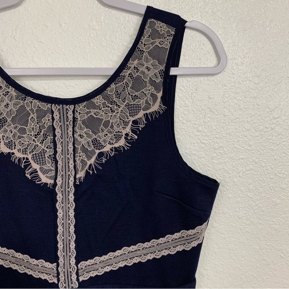 Maurice’s Classic Navy Sheath Dress With Lace Overlay Size M - Picture 10 of 10